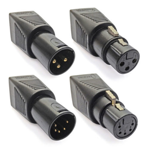 XLR To RJ45 Adaptors (3-pin, 5-pin) for Combining DMX to CAT5 Cable