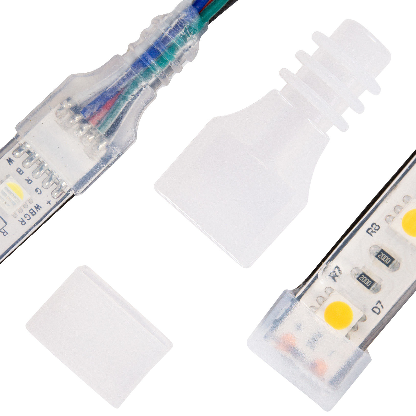 Clear LED Strip End Caps for Waterproof LED Strips