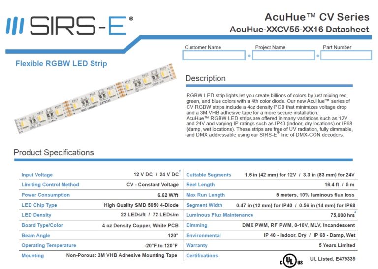 Understanding LED Strips Datasheets & Photometric Parameters SIRSE®