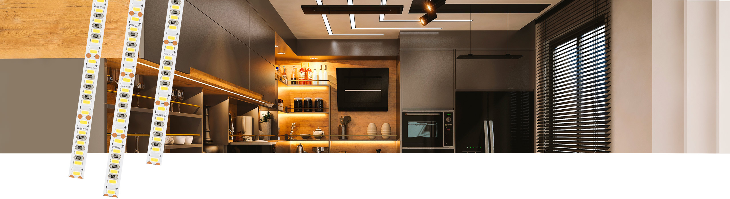 Kitchen LED Lighting Appication utilizing SIRS-E AcuVivid-Fit