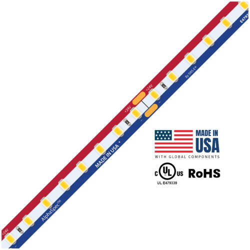Made in USA AlphaSpec™ White 120 LED Tape 8 LEDs UL RoHS