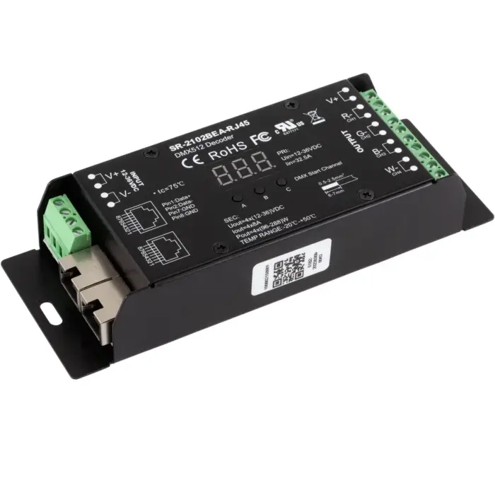 UL Recognized LED DMX Decoder SR-2102BEA-RJ45-1