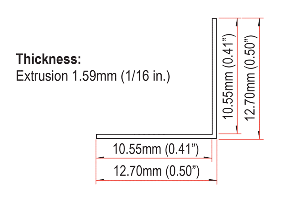 SE-AB1212-8F Extrusion Dimensions