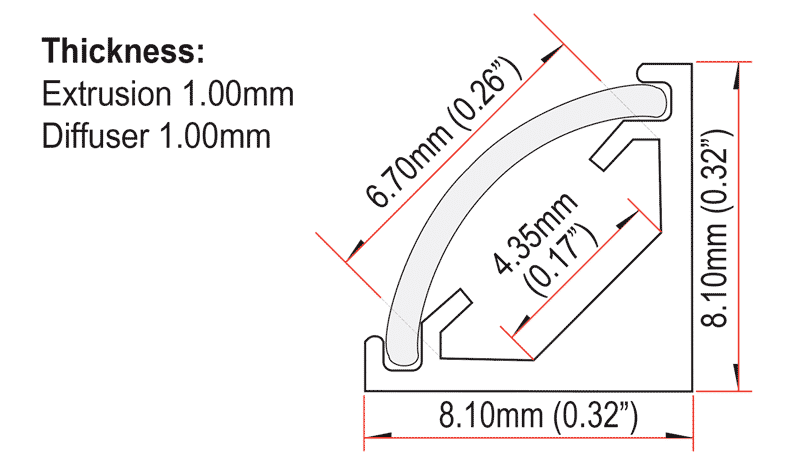 SE-CR09 Extrusion Dimensions