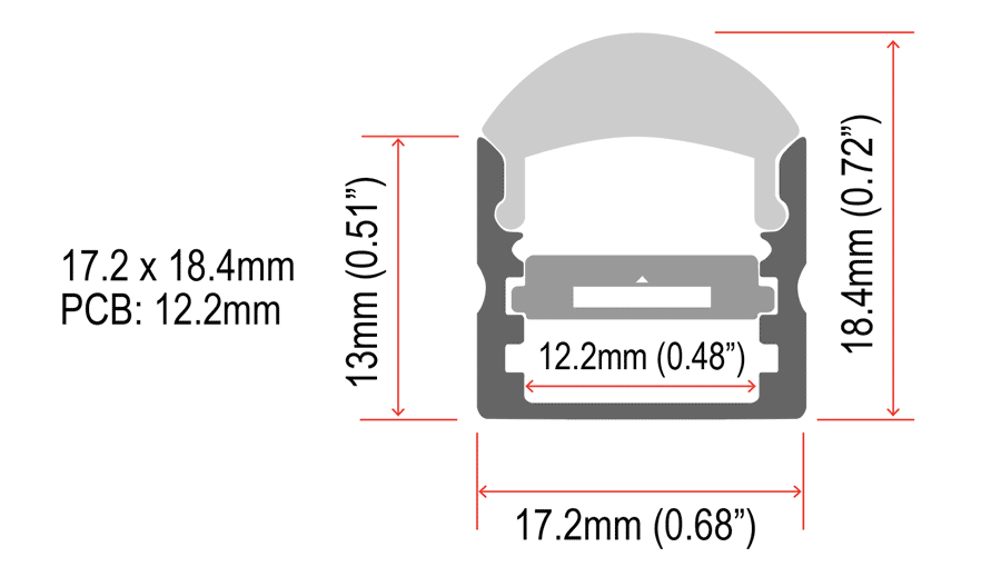SE-OL1713L Extrusion Dimensions