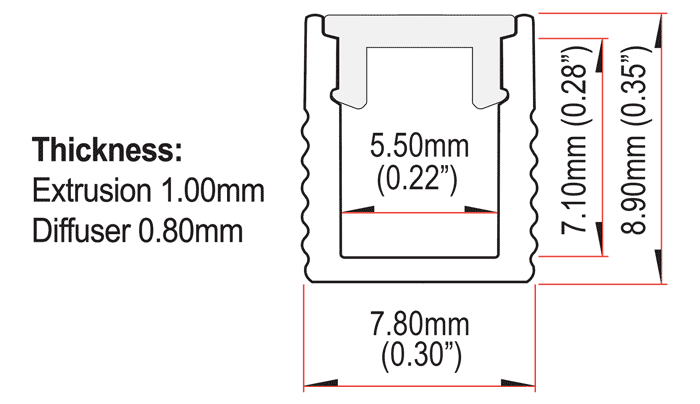 SE-SF078 Extrusion Dimensions