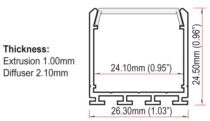 SE-SF2403 Extrusion Dimensions